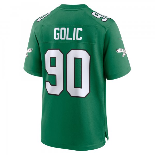 Men's Philadelphia Eagles Mike Golic Nike Kelly Green Alternate Game Jersey