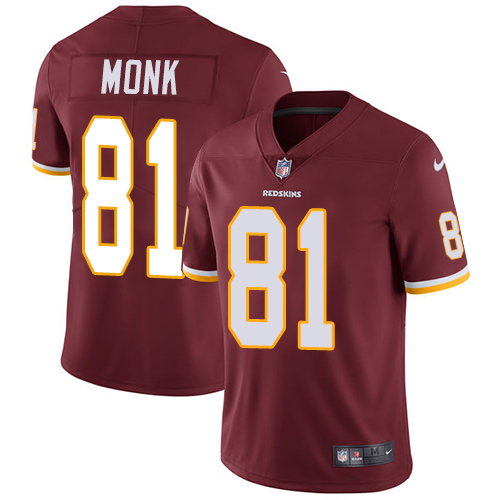 Men's Nike Washington Redskins #81 Art Monk Burgundy Red Team Color Stitched NFL Vapor Untouchable Limited Jersey