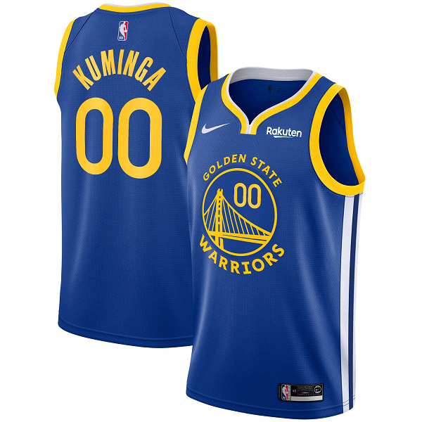 Men's Nike Golden State Warriors #00 Jonathan Kuminga Royal 2021 NBA Draft First Round Pick Badge Swingman Icon Edition NBA Jersey