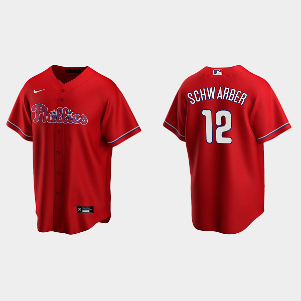 Men's Philadelphia Phillies #12 Kyle Schwarber Red Alternate MLB Jersey