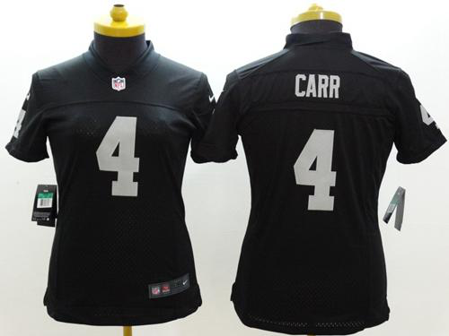 Nike Las Vegas Raiders #4 Derek Carr Black Women's Stitched NFL Limited Jersey