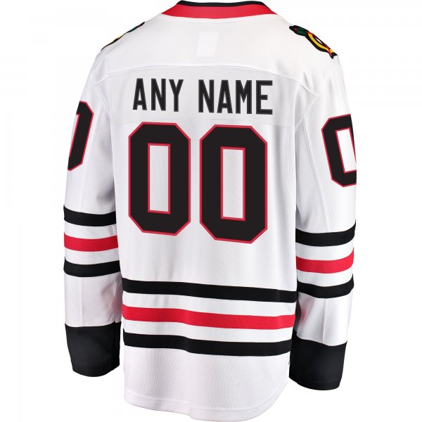 Men's Chicago Blackhawks Fanatics White Away Breakaway Custom Jersey