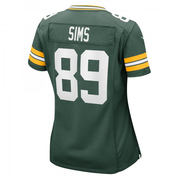 Women's Green Bay Packers Ben Sims Nike  Green Team Game Jersey