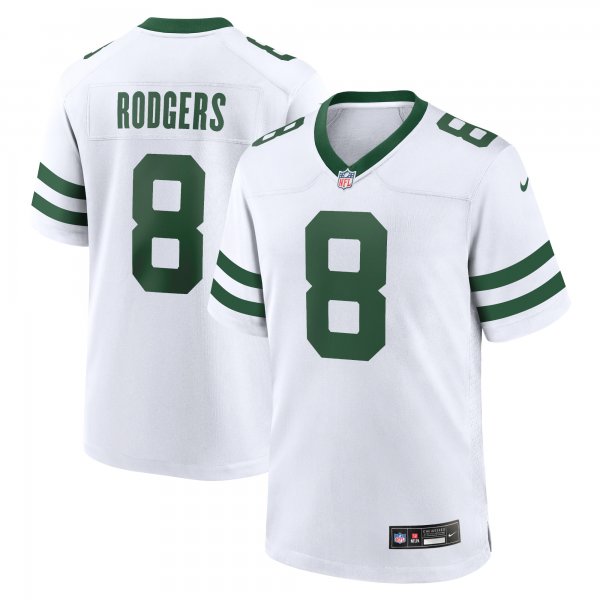 Men's New York Jets Aaron Rodgers Nike Legacy White Player Game Jersey