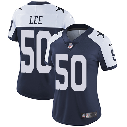 Nike Dallas Cowboys #50 Sean Lee Navy Blue Thanksgiving Women's Stitched NFL Vapor Untouchable Limited Throwback Jersey