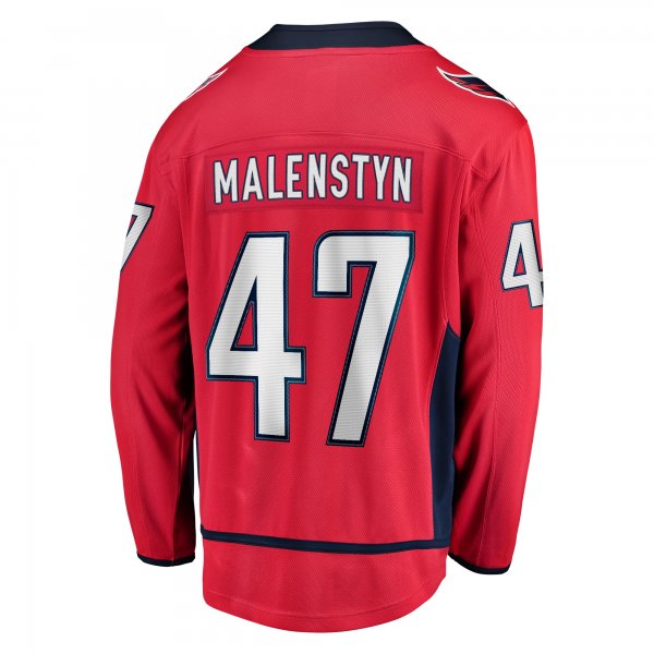 Men's Washington Capitals Beck Malenstyn Fanatics Red Home Premier Breakaway Player Jersey