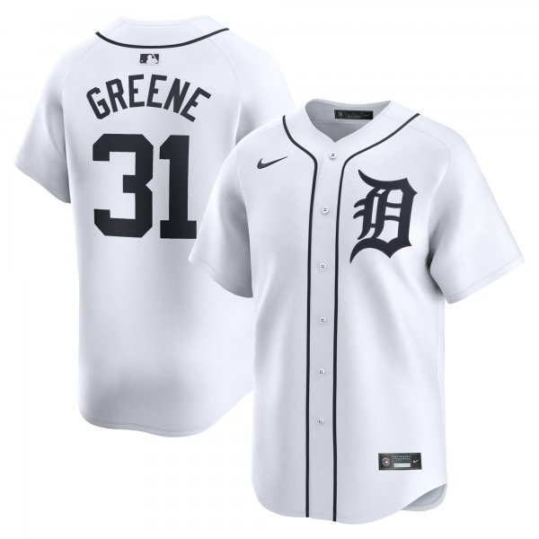 Men's Detroit Tigers Riley Greene Nike White Home Limited Player Jersey