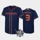 Youth's #3 Jeremy Pena 2022 City Connect Houston Astros Cool Base Navy MLB Jersey with 2022 World Series Patch