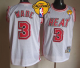 Men's Miami Heat #3 Dwyane Wade White Swingman Throwback Finals Patch Stitched NBA Jersey