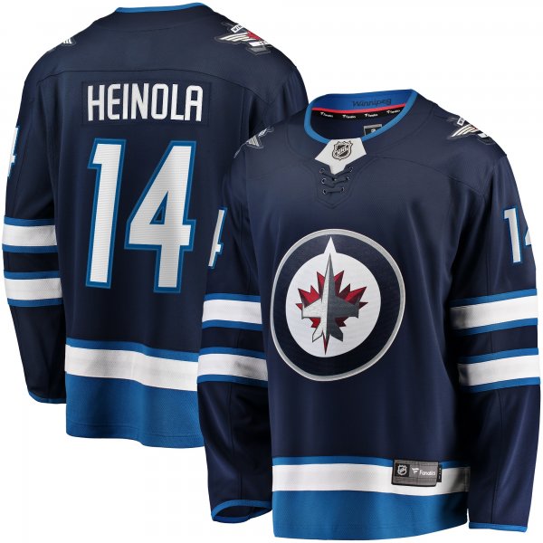 Men's Winnipeg Jets Ville Heinola Fanatics Navy Home Breakaway Player Jersey