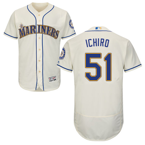 Seattle Mariners #51 Ichiro Suzuki Cream Flexbase Collection Stitched MLB Jersey