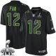 Nike Seattle Seahawks #12 Fan Black Super Bowl XLIX Men's Stitched NFL Impact Limited Jersey