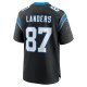 Men's Carolina Panthers Matt Landers Nike Black Game Jersey