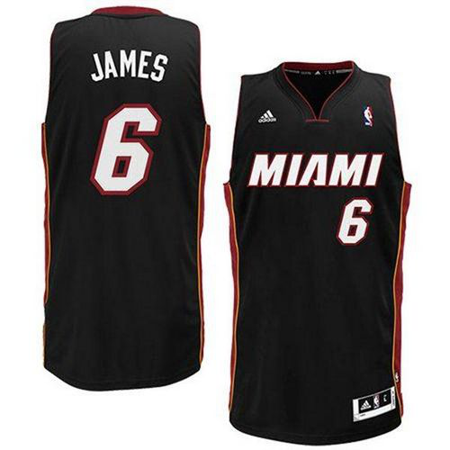 Men's Miami Heat #6 LeBron James Black Revolution 30 "Miami" Stitched NBA Jersey