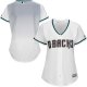 Arizona Diamondbacks Blank White/Teal Home Women's Stitched MLB Jersey