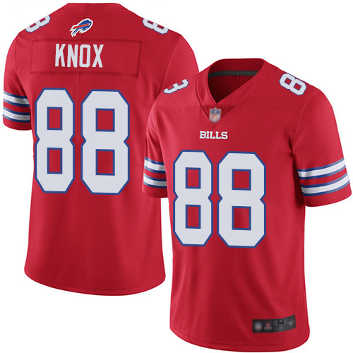 Men's Buffalo Bills #88 Dawson Knox Red Stitched Nike NFL Limited Rush Jersey