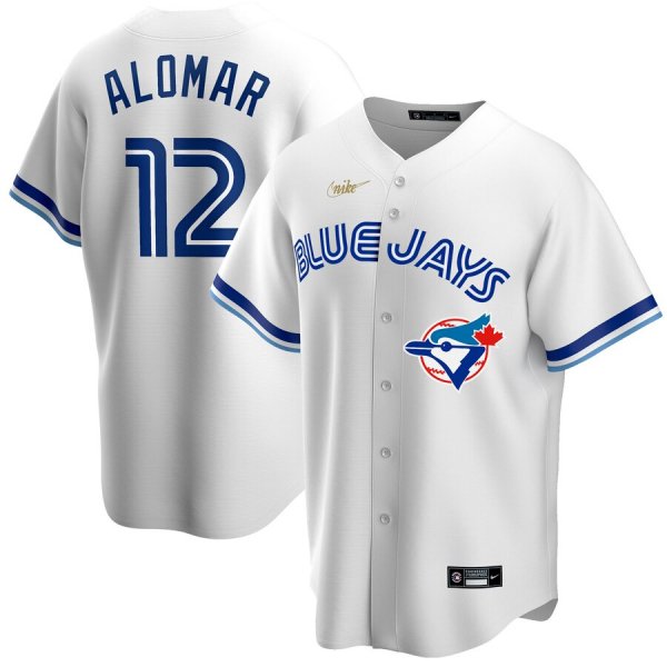 Men's Nike Toronto Blue Jays #12 Roberto Alomar White Cooperstown Collection 2020 MLB Jersey