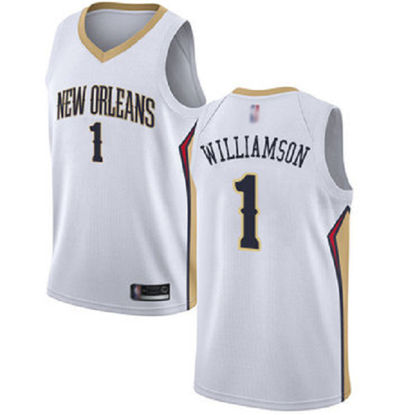 Pelicans #1 Zion Williamson White Basketball Swingman Association Edition Jersey