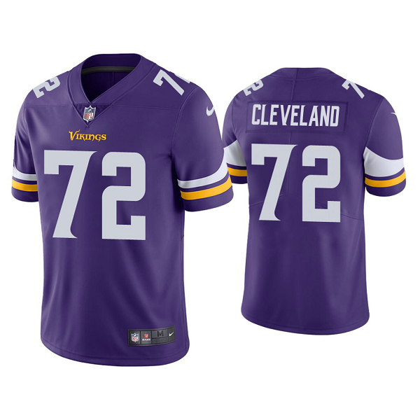 Men's #72 Ezra Cleveland Minnesota Vikings Purple 2020 NFL Draft Vapor Limited Jersey