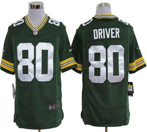 Men's Nike Green Bay Packers #80 Donald Driver Green Team Color Stitched NFL Game Jersey