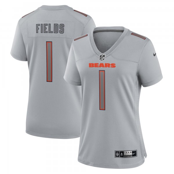 Women's Chicago Bears Justin Fields Nike Gray Atmosphere Fashion Game Jersey