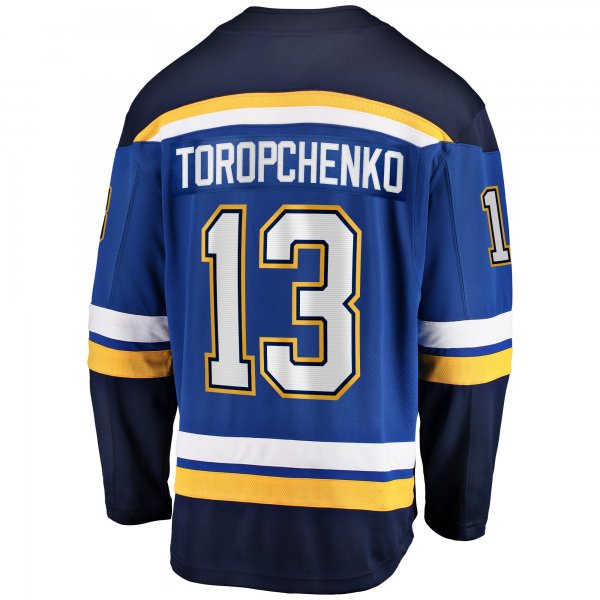 Men's St. Louis Blues Alexey Toropchenko Fanatics Blue Home Breakaway Jersey