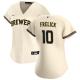 Women's Milwaukee Brewers #10 Sal Frelick Nike Cream Home Cool Base MLB Jersey