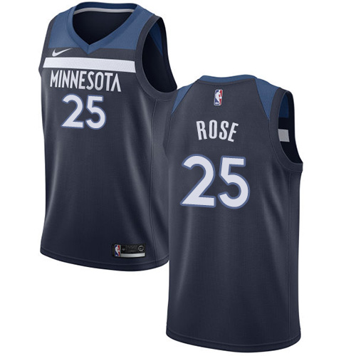 Men's Nike Minnesota Timberwolves #25 Derrick Rose Navy Blue Icon Edition NBA Jersey