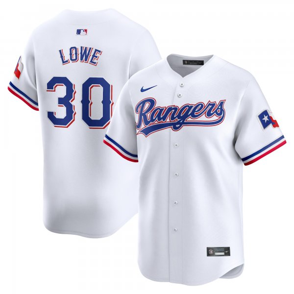 Men's Texas Rangers #30 Nathaniel Lowe Nike White Home Limited Player Jersey