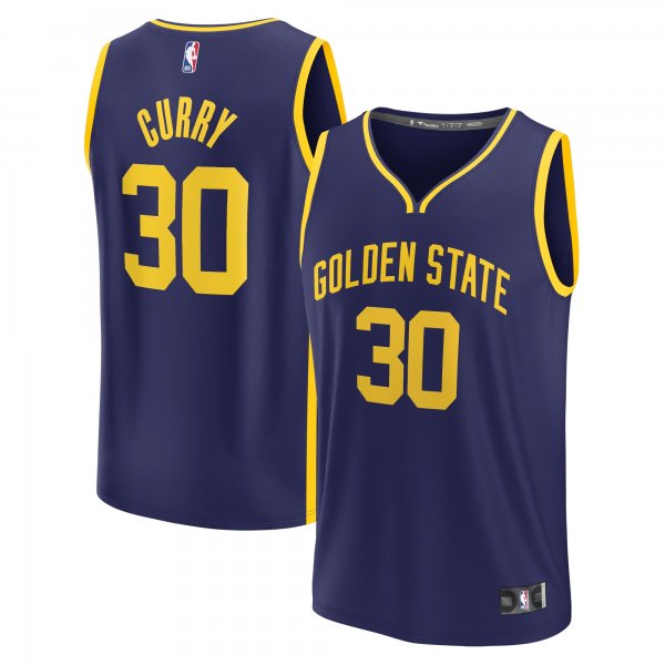 Youth Golden State Warriors  Fanatics Navy Fast Break Replica Player Jersey - Statement Edition