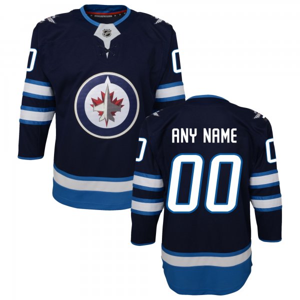 Youth Winnipeg Jets Navy Home Premier Custom Jersey