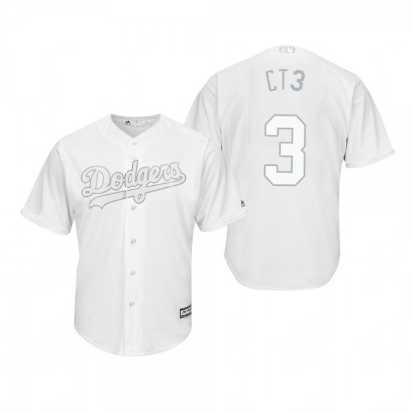 Los Angeles Dodgers Chris Taylor CT3 White 2019 Players Weekend MLB Jersey