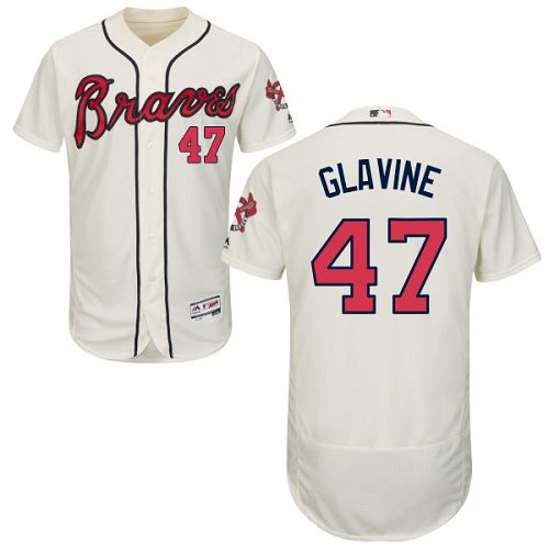 Atlanta Braves #47 Tom Glavine Cream Flexbase Collection Stitched MLB Jersey