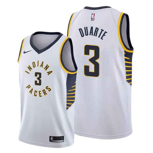 Men's Indiana Pacers #3 Chris Duarte 2021 NBA Draft White Jersey