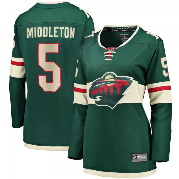 Women's Minnesota Wild Jake Middleton Fanatics Green Home Breakaway Player Jersey