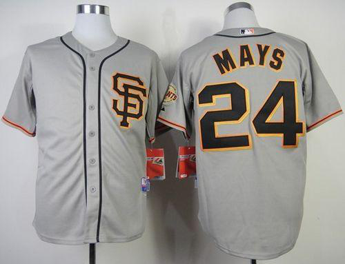 San Francisco Giants #24 Willie Mays Grey Cool Base Road 2 Stitched MLB Jersey