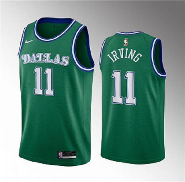 Men's Dallas Mavericks #11 Kyrie Irving 2020/21 Hardwood Classics Green Swingman Jersey