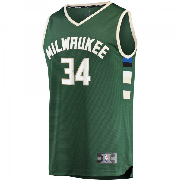 Men's Milwaukee Bucks Giannis Antetokounmpo Fanatics Hunter Green Big & Tall Fast Break Player Jersey - Icon Edition