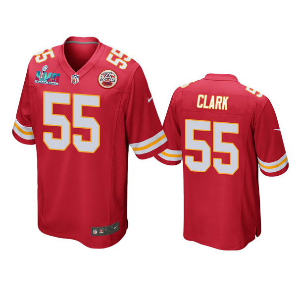 Men's Kansas City Chiefs #55 Frank Clark Red Super Bowl LVII Limited Jersey