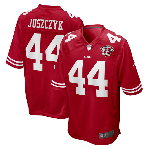 Men's San Francisco 49ers #44 Kyle Juszczyk Nike Scarlet 75th Anniversary Player Limited Jersey