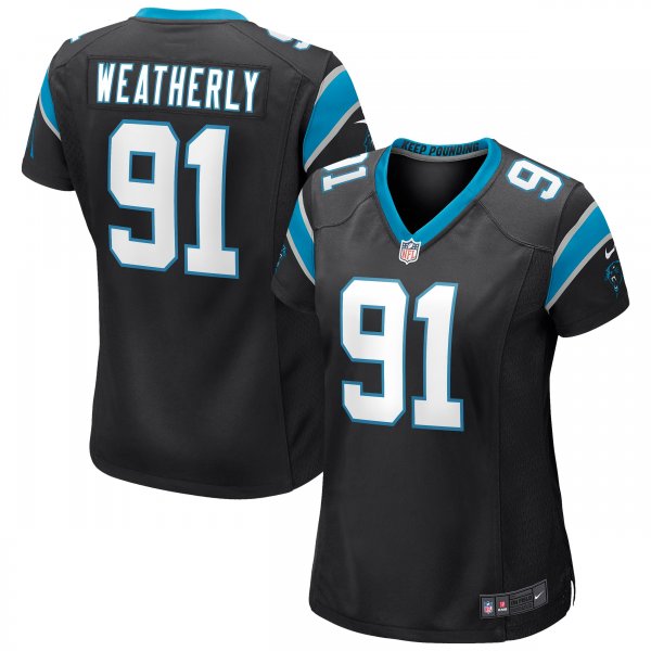 Women's Carolina Panthers Stephen Weatherly Nike Black Game Jersey