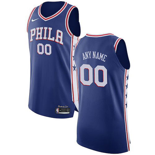 Men's Nike Philadelphia 76ers Blue Icon Edition Custom Jersey