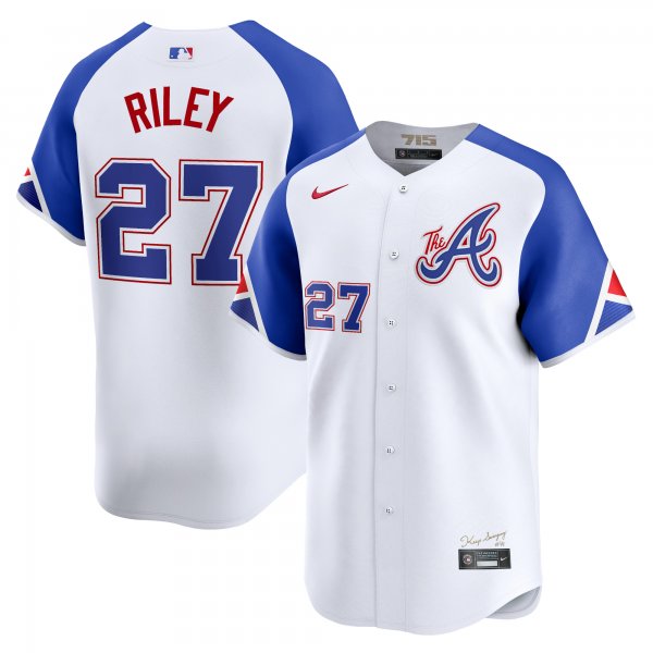 Men's Atlanta Braves Austin Riley Nike White City Connect Limited Player Jersey