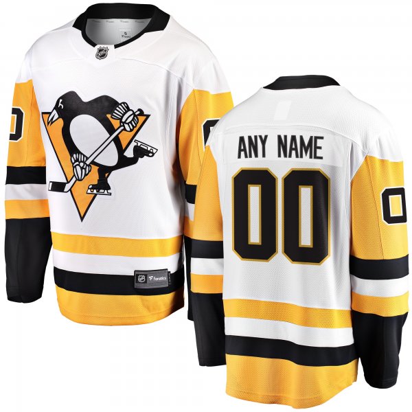 Men's Pittsburgh Penguins Fanatics White Away Breakaway Custom Jersey