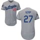 Los Angeles Dodgers #27 Matt Kemp Grey Flexbase Collection 2018 World Series Stitched MLB Jersey