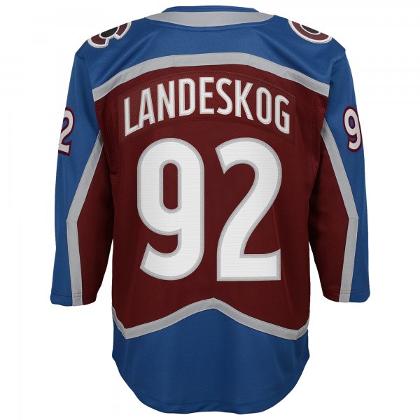 Youth Colorado Avalanche Gabriel Landeskog Burgundy Home 2022 Stanley Cup Champions Premier Player Jersey