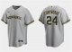 Men's Milwaukee Brewers #24 William Contreras Grey Cool Base Stitched Baseball Jersey