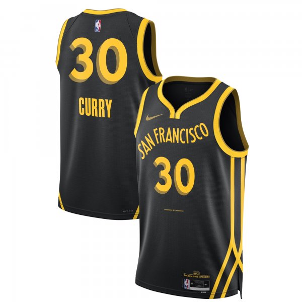 Unisex Golden State Warriors Stephen Curry Nike Black 2023/24 Swingman Jersey - City Edition