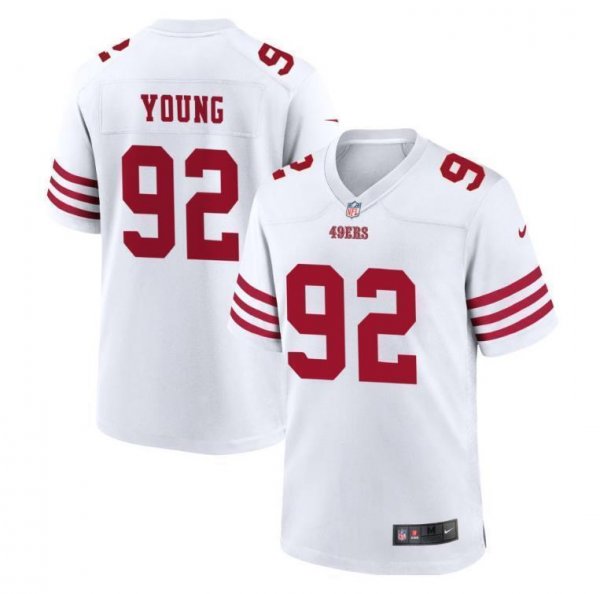 Men's #92 Chase Young San Francisco 49ers Limited Jersey White - All Stitched