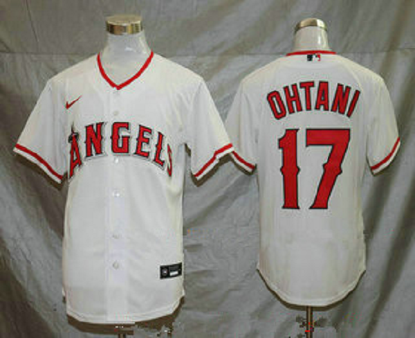 Men's Los Angeles Angels #17 Shohei Ohtani White Stitched MLB Cool Base Nike Jersey